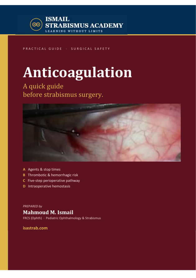 Anticoagulation — A Quick Guide Before Strabismus Surgery booklet cover